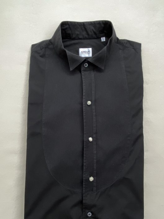 Armani Collezioni Black Tuxedo Shirt - Luxury & Vintage Madrid