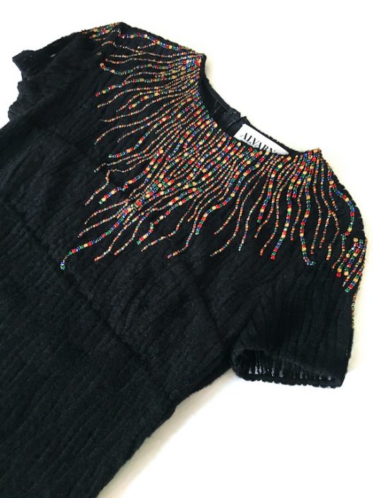 Black Dress “wool lace” With Embroidered Swarovski Crystals – Unique ...