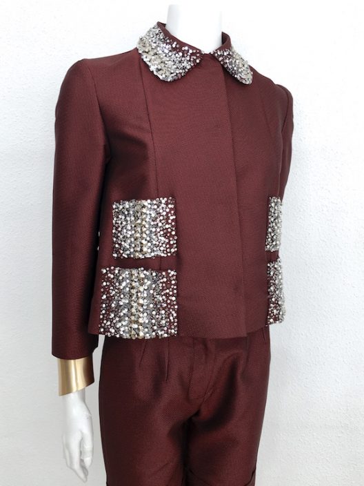 Alvarno Suit With Sequins & Swarovski Crystals Details