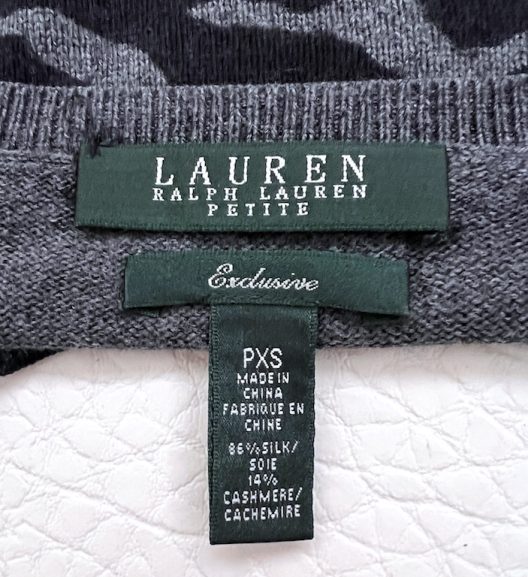 Ralph Lauren silk and cashmere animal print sweater