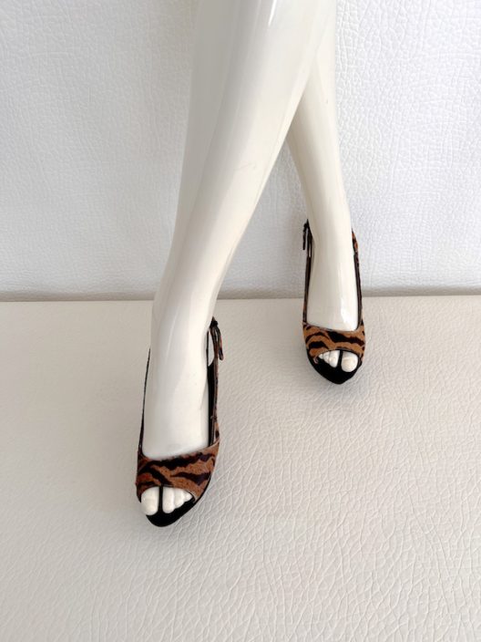 Sergio Rossi animal print slingbacks heels