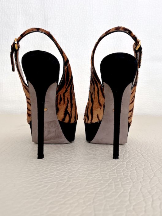 Sergio Rossi animal print slingbacks heels