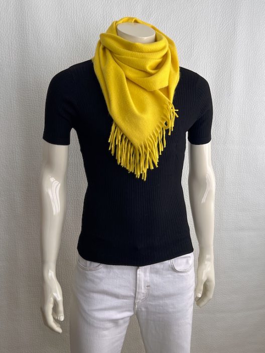 Hermès genderless yellow cashmere scarf