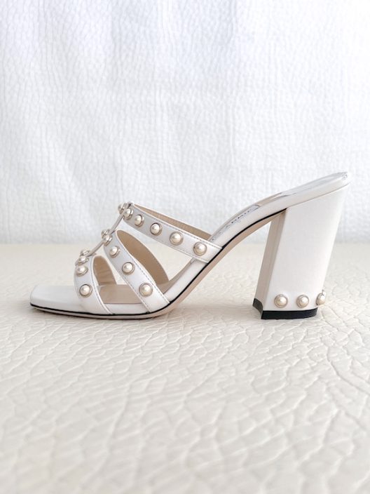 Jimmy Choo Mules heels, embellished with pearls