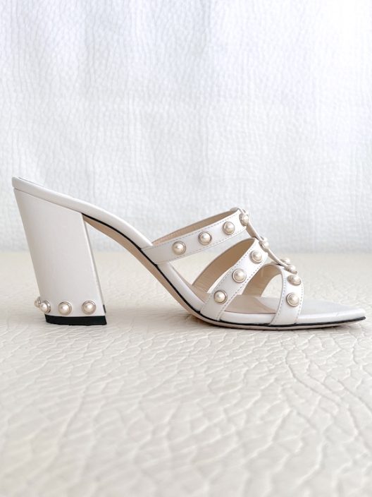 Jimmy Choo Mules heels, embellished with pearls