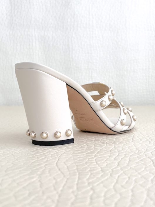 Jimmy Choo Mules heels, embellished with pearls