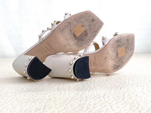 Jimmy Choo Mules heels, embellished with pearls