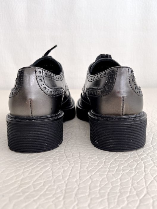 Prada metallic lace-up shoes