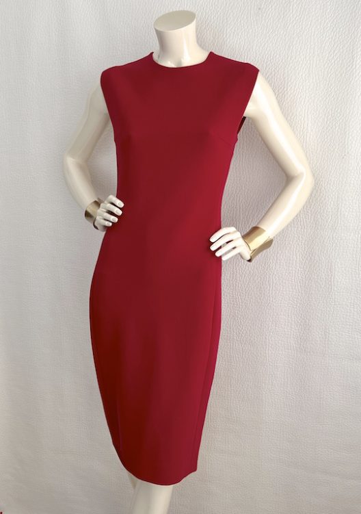 Lanvin red wool knit dress