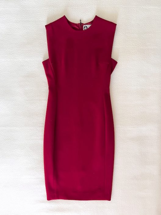 Lanvin red wool knit dress