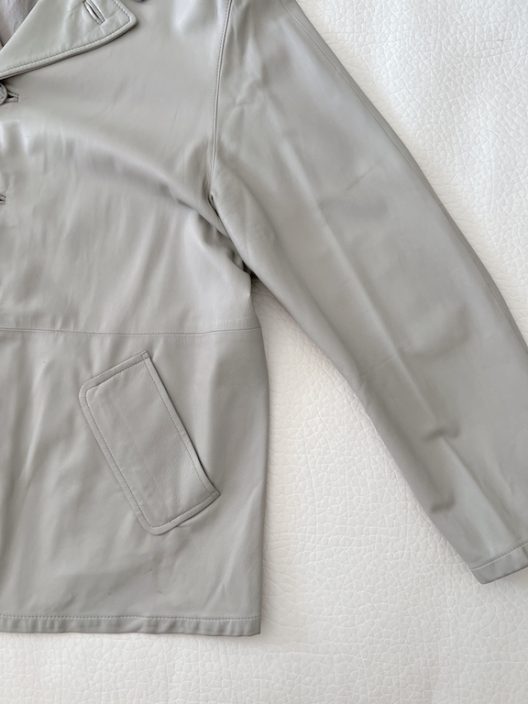 VTG Giorgio Armani Gray Leather Jacket