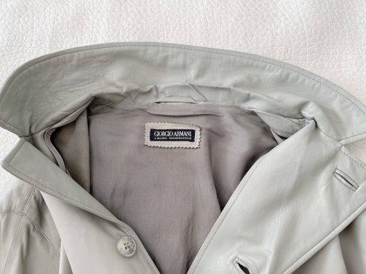 VTG Giorgio Armani Gray Leather Jacket