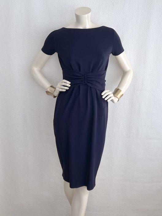 Prada navy dress with draped detail