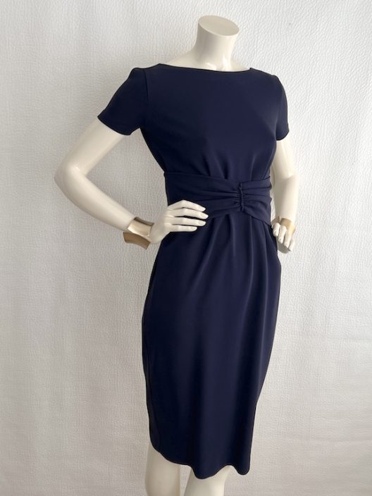 Prada navy dress with draped detail