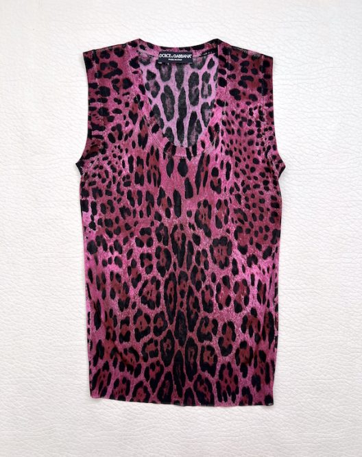 Dolce & Gabbana animal print silk knit top