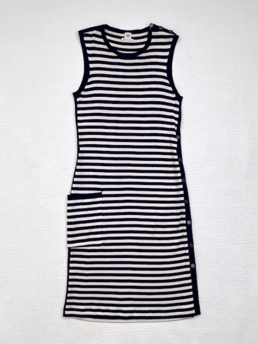 striped silk knit dress