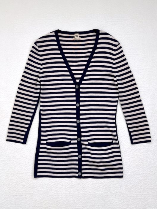 Hermés striped silk knit cardigan