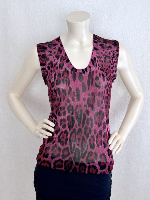 Dolce & Gabbana animal print silk knit top