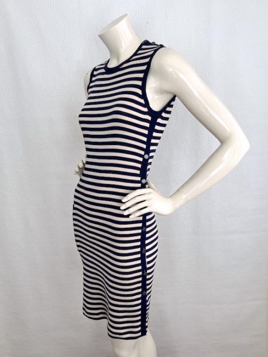 striped silk knit dress