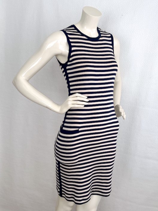 striped silk knit dress