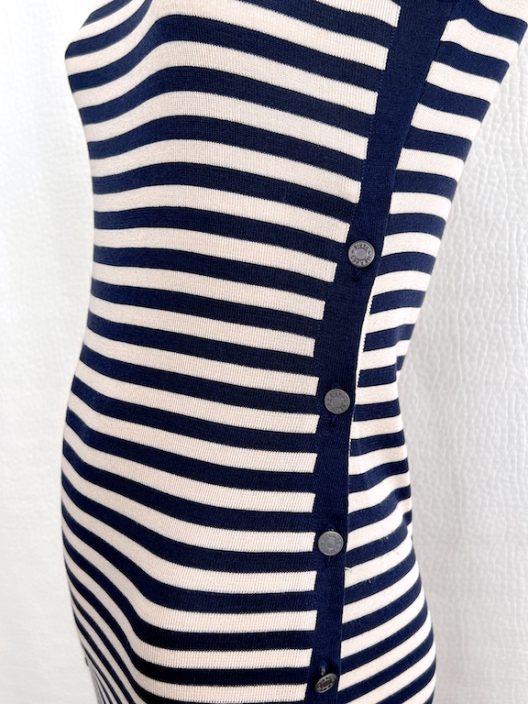 striped silk knit dress