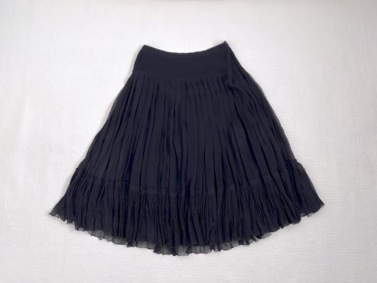 Prada black silk pleated skirt