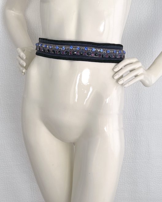 hand embroidered rhinestone belt