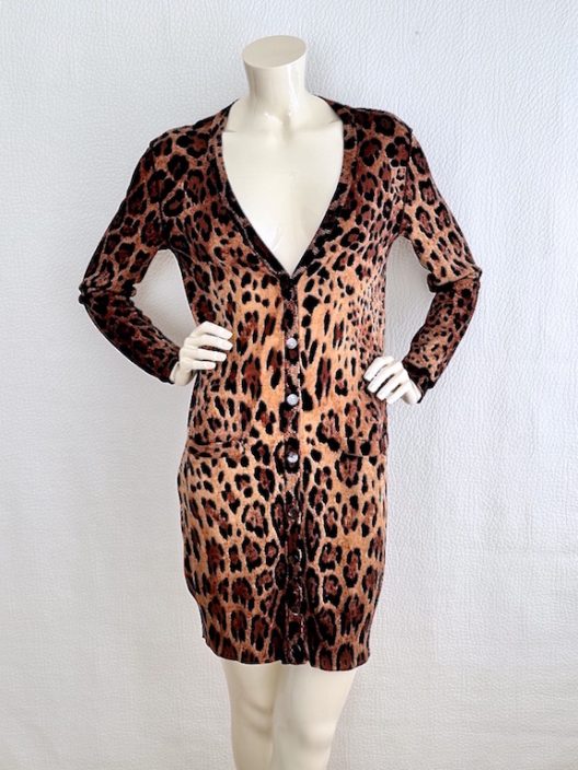 Dolce & Gabbana animal print silk long cardigan