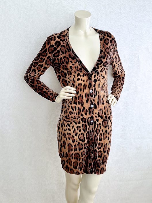 Dolce & Gabbana animal print silk long cardigan