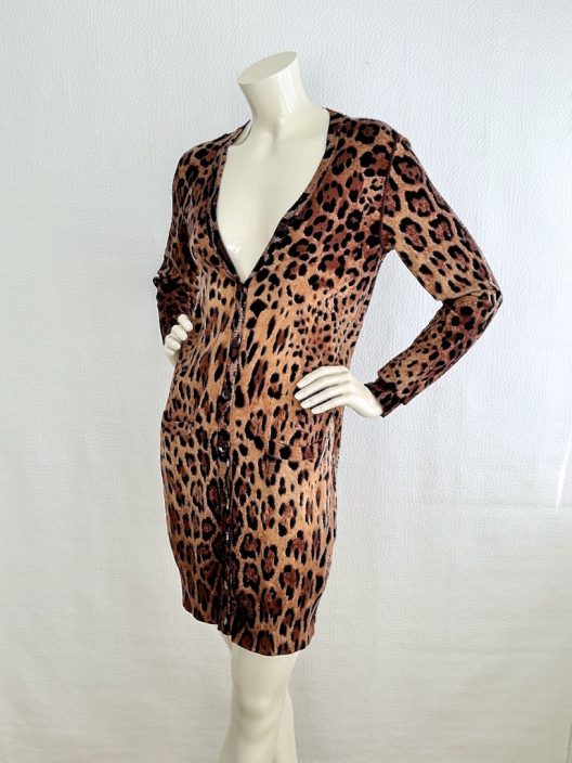 Dolce & Gabbana animal print silk long cardigan