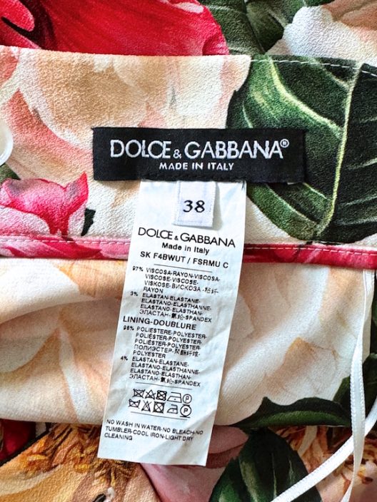 Dolce & Gabbana Long Straight Floral Print Skirt