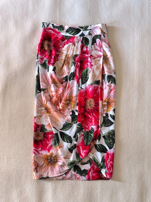 Dolce & Gabbana Long Straight Floral Print Skirt