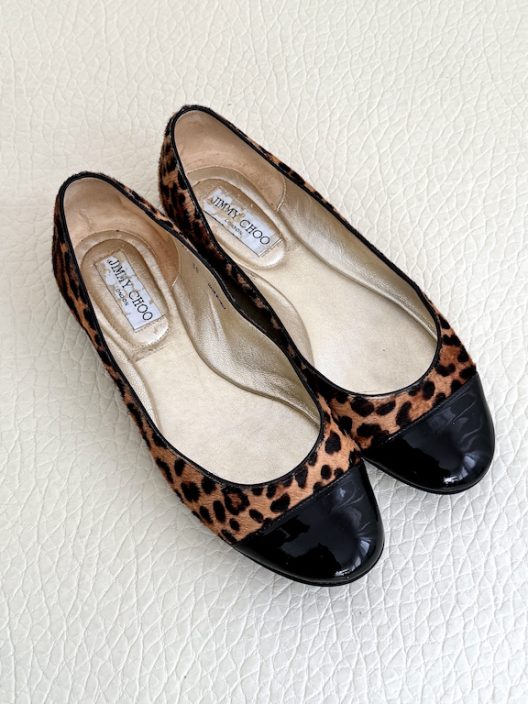 Jimmy Choo Animal Print Flat Shoes