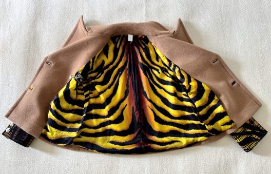 VTG Versace double-breasted camel hair jacket, jellyfish buttons