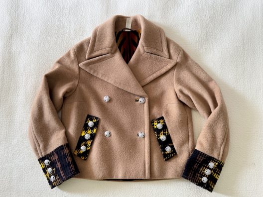 VTG Versace double-breasted camel hair jacket, jellyfish buttons