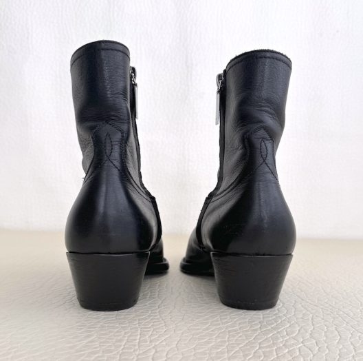 Saint Laurent Black Leather Lukas Boots