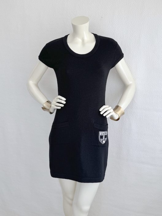 Chanel Black Cashmere Knit Dress