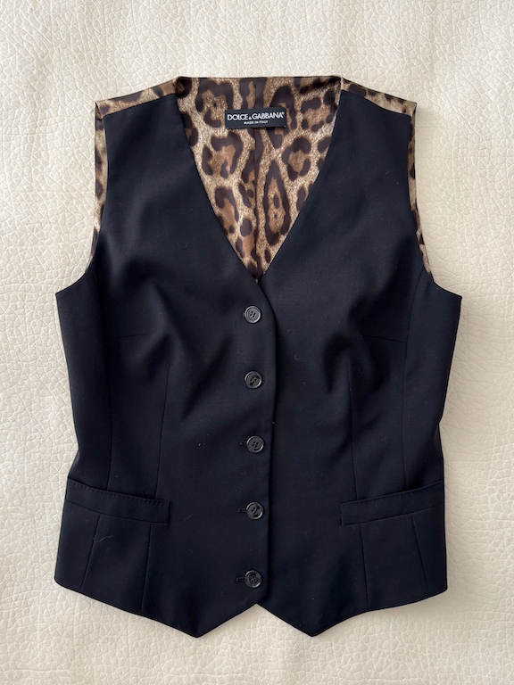 Dolce & Gabbana Animal Print Wool Vest