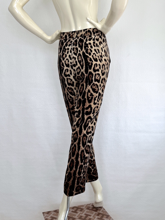 Dolce & Gabbana Animal Print Silk Pants