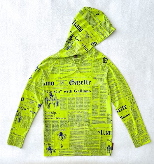 RARE John Galliano Newspaper Print Hoodie