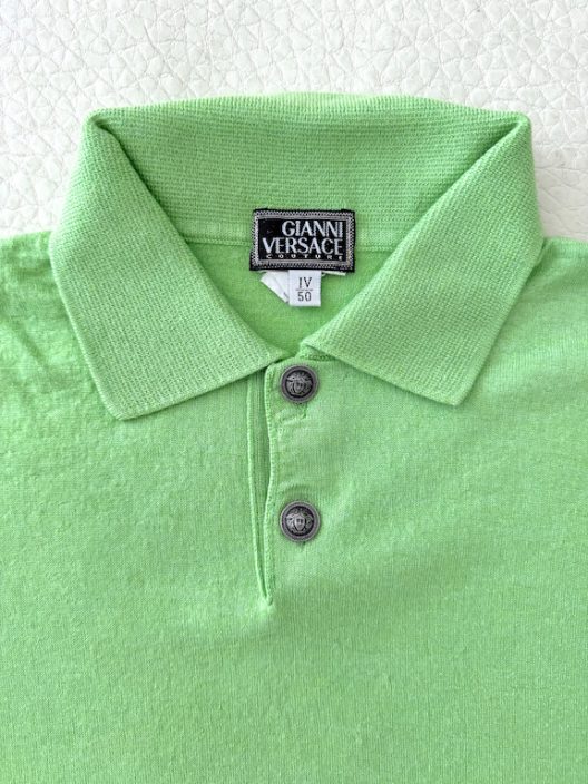 VTG Gianni Versace Silk-Cashmere Polo Shirt