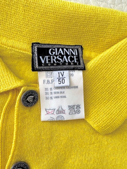 VTG Gianni Versace Silk-Cashmere Polo Shirt