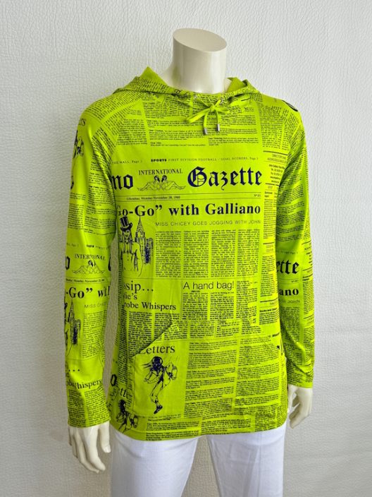 RARE John Galliano Newspaper Print Hoodie