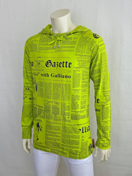 RARE John Galliano Newspaper Print Hoodie