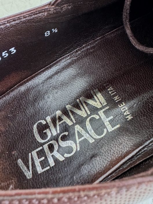 Gianni Versace Suede and Python Lace-up Shoes