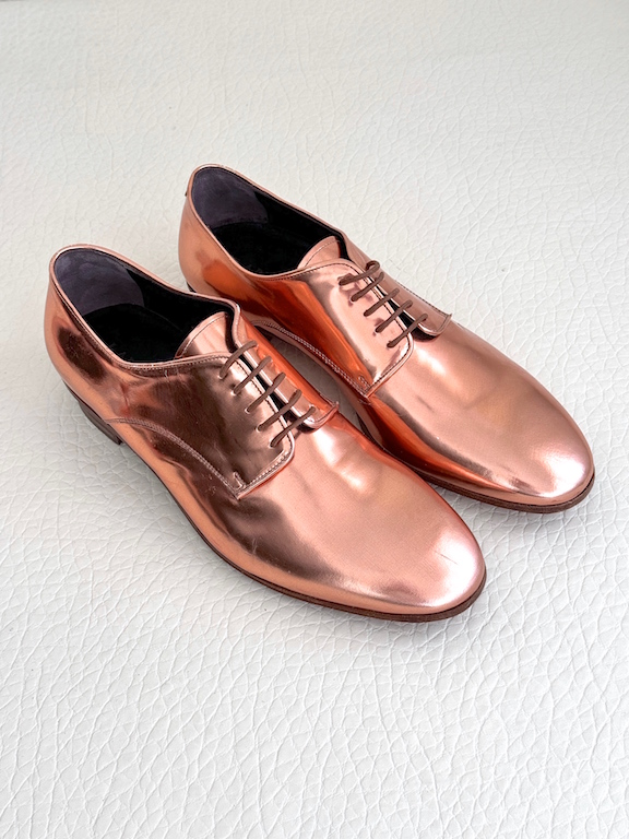 RARE Lanvin Gold leather lace-up shoes