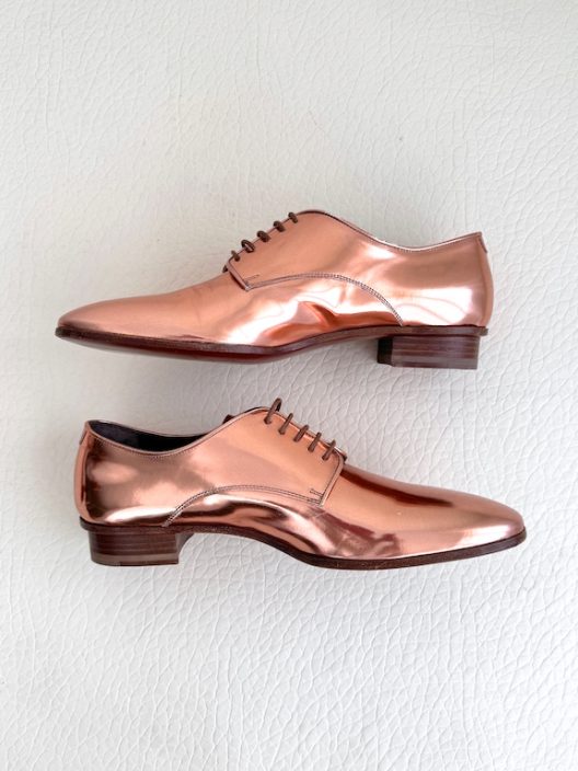 RARE Lanvin Gold leather lace-up shoes