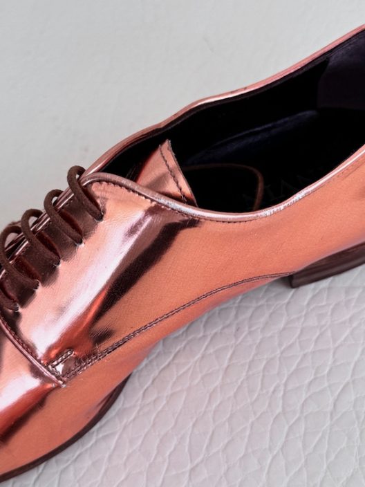 RARE Lanvin Gold leather lace-up shoes