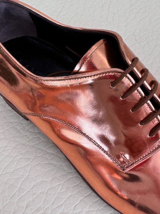 RARE Lanvin Gold leather lace-up shoes