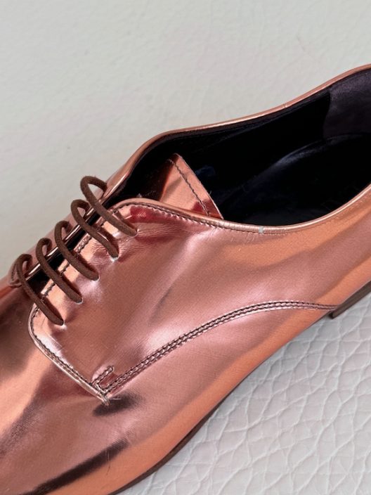 RARE Lanvin Gold leather lace-up shoes